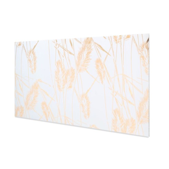 Set 6 panouri decorative autoadezive cu folie de aluminiu, efect marmura,  suprafata acoperita 1.08 m², Naimeed D7109, 60x30 cm, Alb