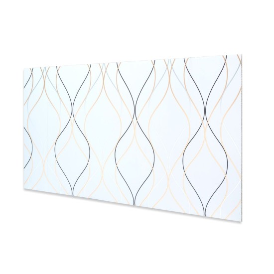 Set 6 panouri decorative autoadezive cu folie de aluminiu, efect marmura, suprafata acoperita 1.08 m², Naimeed D7110, 60x30 cm, Alb