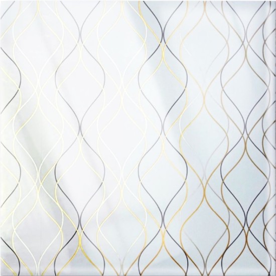 Set 6 panouri decorative autoadezive cu folie de aluminiu, efect marmura, suprafata acoperita 1.08 m², Naimeed D7110, 60x30 cm, Alb