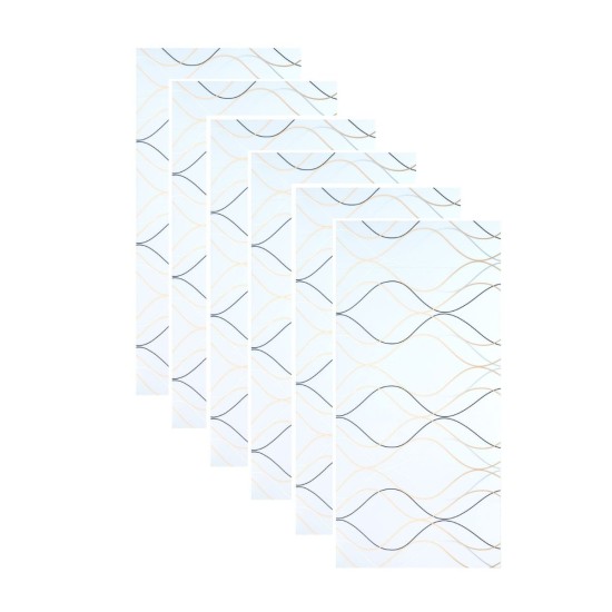 Set 6 panouri decorative autoadezive cu folie de aluminiu, efect marmura, suprafata acoperita 1.08 m², Naimeed D7110, 60x30 cm, Alb