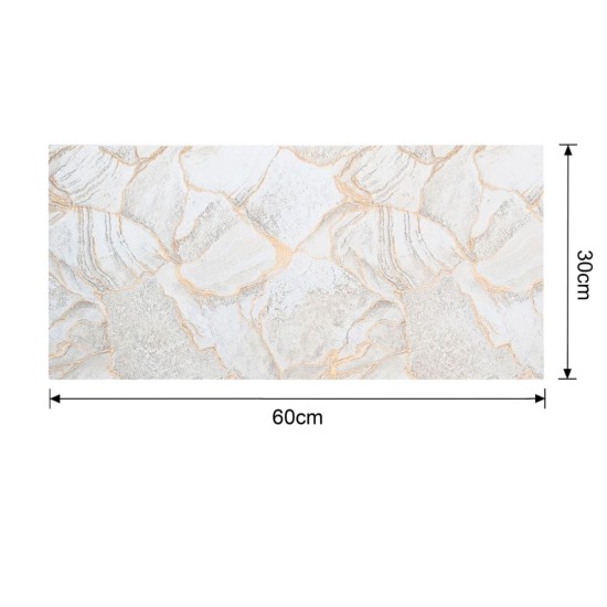 Set 6 panouri decorative autoadezive cu folie de aluminiu, efect marmura, suprafata acoperita 1.08 m², Naimeed D7113, 60x30 cm, Alb/Gri