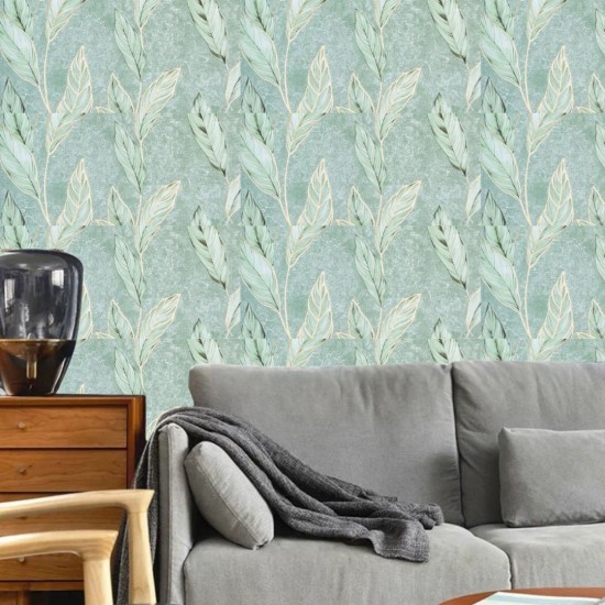 Set 6 panouri decorative autoadezive cu folie de aluminiu, efect marmura, suprafata acoperita 1.08 m², Naimeed D7115, 60x30 cm, Verde