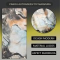 Set 6 panouri decorative autoadezive cu folie de aluminiu, efect marmura,  suprafata acoperita 1.08 m², Naimeed D7116, 60x30 cm, Multicolor