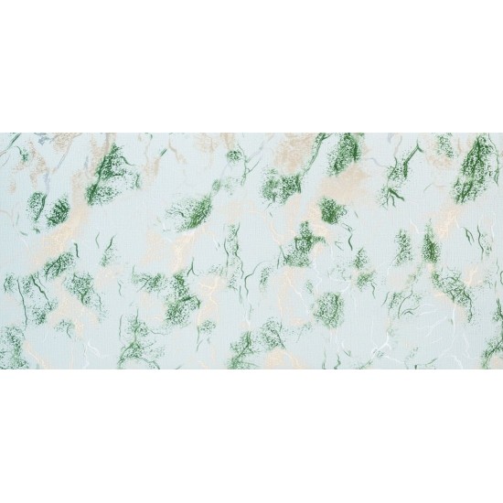 Set 6 panouri decorative autoadezive cu folie de aluminiu, efect marmura, suprafata acoperita 1.08 m², Naimeed D7117, 60x30 cm, Verde