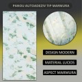 Set 6 panouri decorative autoadezive cu folie de aluminiu, efect marmura, suprafata acoperita 1.08 m², Naimeed D7117, 60x30 cm, Verde