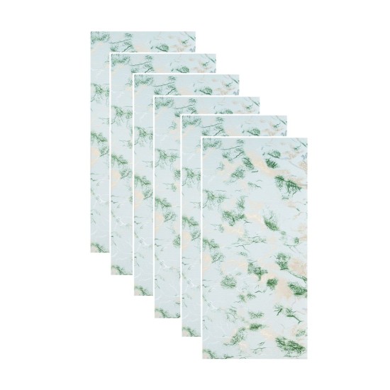 Set 6 panouri decorative autoadezive cu folie de aluminiu, efect marmura, suprafata acoperita 1.08 m², Naimeed D7117, 60x30 cm, Verde