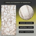 Set 6 panouri decorative autoadezive cu folie de aluminiu, efect marmura,  suprafata acoperita 1.08 m², Naimeed D7120, 60x30 cm, Bej