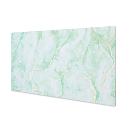 Set 6 panouri decorative autoadezive cu folie de aluminiu, efect marmura, suprafata acoperita 1.08 m², Naimeed D7122, 60x30 cm, Verde deschis