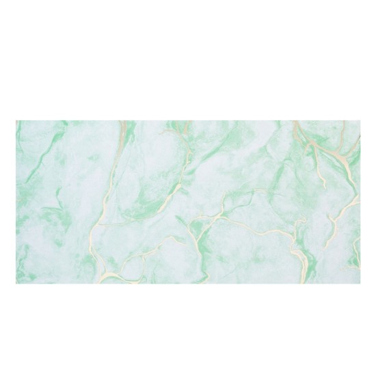 Set 6 panouri decorative autoadezive cu folie de aluminiu, efect marmura, suprafata acoperita 1.08 m², Naimeed D7122, 60x30 cm, Verde deschis