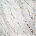 Set 6 panouri decorative autoadezive cu folie de aluminiu, efect marmura,  suprafata acoperita 1.08 m², Naimeed D7124, 60x30 cm, Alb