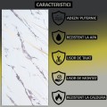 Set 6 panouri decorative autoadezive cu folie de aluminiu, efect marmura,  suprafata acoperita 1.08 m², Naimeed D7124, 60x30 cm, Alb