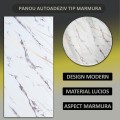 Set 6 panouri decorative autoadezive cu folie de aluminiu, efect marmura, suprafata acoperita 1.08 m², Naimeed D7124, 60x30 cm, Alb Set 6 panouri decorative autoadezive cu folie de aluminiu, efect marmura, suprafata acoperita 1.08 m², Naimeed D7124, 60x30 cm, Alb