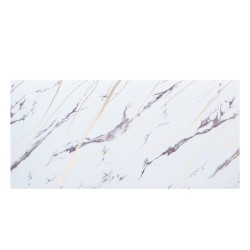 Set 6 panouri decorative autoadezive cu folie de aluminiu, efect marmura,  suprafata acoperita 1.08 m², Naimeed D7124, 60x30 cm, Alb