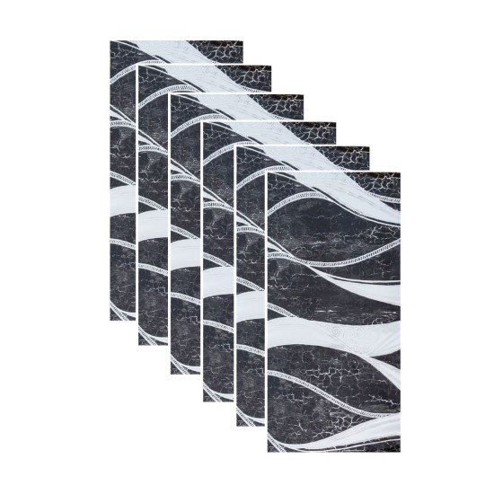 Set 6 panouri decorative autoadezive cu folie de aluminiu, efect marmura, suprafata acoperita 1.08 m², Naimeed D7132, 60x30 cm, Negru Set 6 panouri decorative autoadezive cu folie de aluminiu, efect marmura, suprafata acoperita 1.08 m², Naimeed D7132, 60x30 cm, Negru