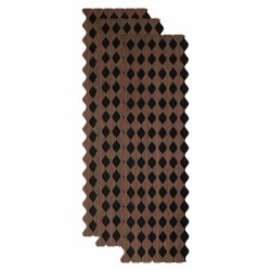 Set 3 Panouri riflaj acustic decorativ, MDF si pasla, Naimeed D6232, 240x30x1.8cm, Nuc