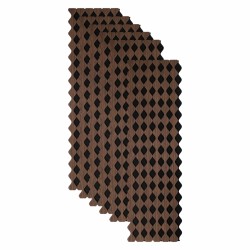 Set 6 Panouri riflaj acustic decorativ, MDF si pasla, Naimeed D6232, 240x30x1.8cm, Nuc