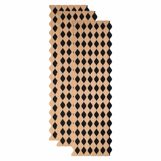 Set 3 Panouri riflaj acustic decorativ, MDF si pasla, Naimeed D6233, 240x30x1.8cm, Castan Set 3 Panouri riflaj acustic decorativ, MDF si pasla, Naimeed D6233, 240x30x1.8cm, Castan