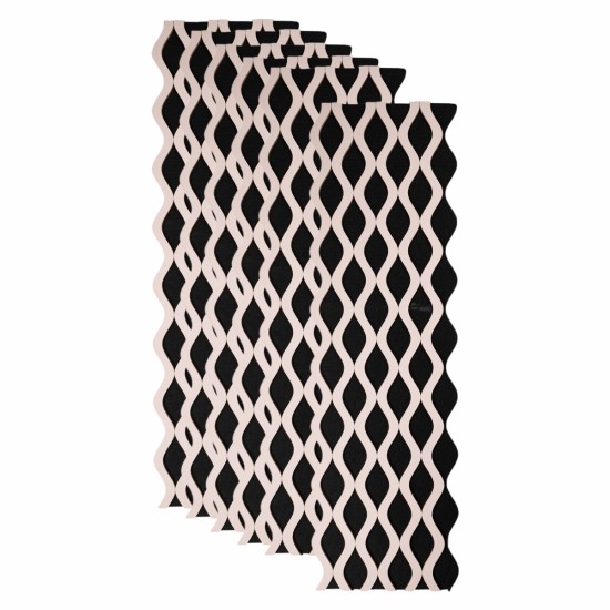 Set 6 Panouri riflaj acustic decorativ, MDF si pasla, Naimeed D6239, 240x30x1.8cm, Roz