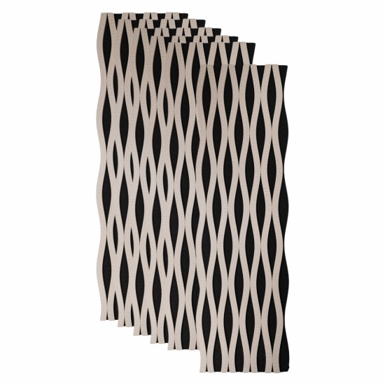 Set 6 Panouri riflaj acustic decorativ, MDF si pasla, Naimeed D6243, 240x30x1.8cm, Gri