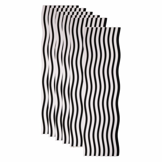 Set 6 Panouri riflaj acustic decorativ, MDF si pasla, Naimeed D6248, 240x30x1.8cm, Alb