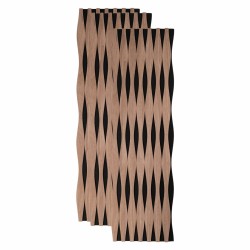 Set 3 Panouri riflaj acustic decorativ, MDF si pasla, Naimeed D6250, 240x30x1.8cm, Tec