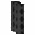 Set 3 Panouri riflaj acustic decorativ, MDF si pasla, Naimeed D6251, 240x30x1.8cm, Stejar Negru