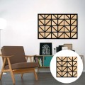 Set 5 Panouri riflaje acustice decorative, HDF si pasla, Naimeed D6751, 50x50x1.8cm, Stejar