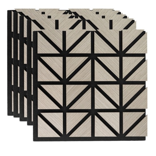 Set 5 Panouri riflaje acustice decorative, HDF si pasla, Naimeed D6752, 50x50x1.8cm, Gri Set 5 Panouri riflaje acustice decorative, HDF si pasla, Naimeed D6752, 50x50x1.8cm, Gri