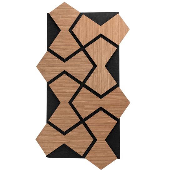 Set 5 Panouri riflaje acustice decorative, HDF si pasla, Naimeed D6753, 85x48x1.8cm, Stejar Inchis Set 5 Panouri riflaje acustice decorative, HDF si pasla, Naimeed D6753, 85x48x1.8cm, Stejar Inchis