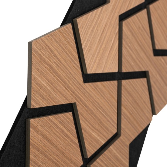 Set 5 Panouri riflaje acustice decorative, HDF si pasla, Naimeed D6753, 85x48x1.8cm, Stejar Inchis Set 5 Panouri riflaje acustice decorative, HDF si pasla, Naimeed D6753, 85x48x1.8cm, Stejar Inchis