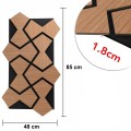 Set 5 Panouri riflaje acustice decorative, HDF si pasla, Naimeed D6753, 85x48x1.8cm, Stejar Inchis Set 5 Panouri riflaje acustice decorative, HDF si pasla, Naimeed D6753, 85x48x1.8cm, Stejar Inchis