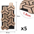 Set 5 Panouri riflaje acustice decorative, HDF si pasla, Naimeed D6760, 90x45x1.8cm, Stejar Set 5 Panouri riflaje acustice decorative, HDF si pasla, Naimeed D6760, 90x45x1.8cm, Stejar
