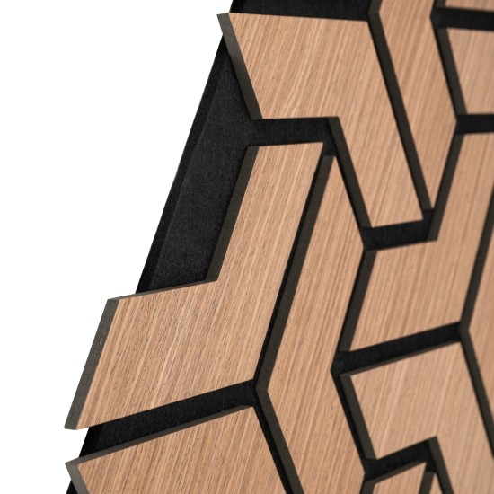 Set 5 Panouri riflaje acustice decorative, HDF si pasla, Naimeed D6761, 90x45x1.8cm, Stejar inchis Set 5 Panouri riflaje acustice decorative, HDF si pasla, Naimeed D6761, 90x45x1.8cm, Stejar inchis