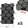 Set 5 Panouri riflaje acustice decorative, HDF si pasla, Naimeed D6762, 60x40x1.8cm, Gri Set 5 Panouri riflaje acustice decorative, HDF si pasla, Naimeed D6762, 60x40x1.8cm, Gri