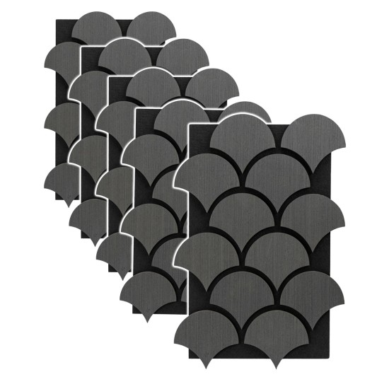 Set 5 Panouri riflaje acustice decorative, HDF si pasla, Naimeed D6762, 60x40x1.8cm, Gri Set 5 Panouri riflaje acustice decorative, HDF si pasla, Naimeed D6762, 60x40x1.8cm, Gri