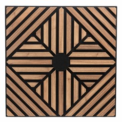 Set 5 Panouri riflaje acustice decorative, MDF si pasla, Naimeed D6770, 60x60x1.8cm, Stejar inchis