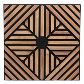 Set 5 Panouri riflaje acustice decorative, MDF si pasla, Naimeed D6770, 60x60x1.8cm, Stejar inchis