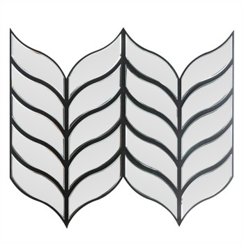 Panou riflaj acustic decorativ, Oglinda si pasla, Naimeed D6777, 90x80x1.2cm, Gri
