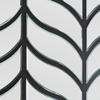 Panou riflaj acustic decorativ, Oglinda si pasla, Naimeed D6777, 90x80x1.2cm, Gri