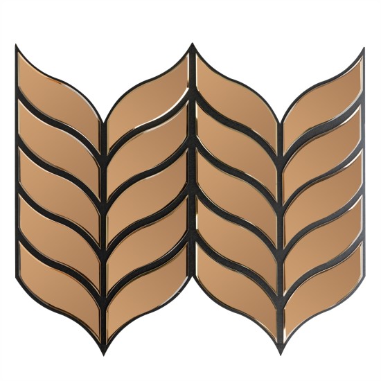 Panou riflaj acustic decorativ, Oglinda si pasla, Naimeed D6778, 90x80x1.2cm, Maro