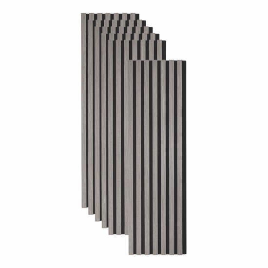 Set 6 Panouri riflaj acustic decorativ, MDF si pasla, Naimeed D7101, 270x30x1.8cm, Gri Set 6 Panouri riflaj acustic decorativ, MDF si pasla, Naimeed D7101, 270x30x1.8cm, Gri