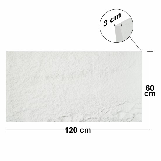 Set 10 x Panou Decorativ 3D, Naimeed D5733, ultrausor, design elegant, PU, 120 x 60 x 3 cm, Alb