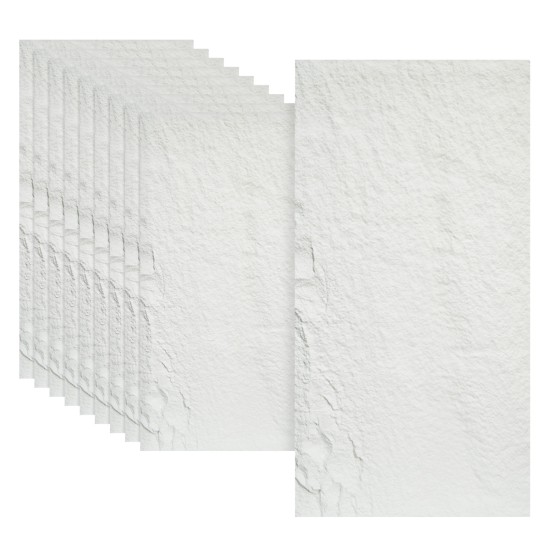 Set 10 x Panou Decorativ 3D, Naimeed D5733, ultrausor, design elegant, PU, 120 x 60 x 3 cm, Alb