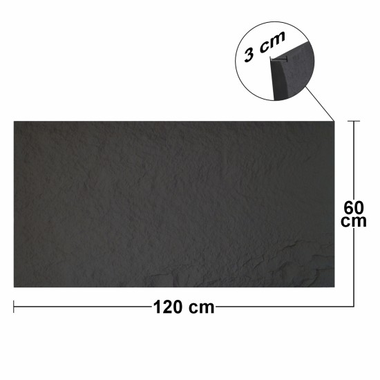 Set 10 x Panou Decorativ 3D, Naimeed D5736, ultrausor, design elegant, PU, 120 x 60 x 3 cm, Negru