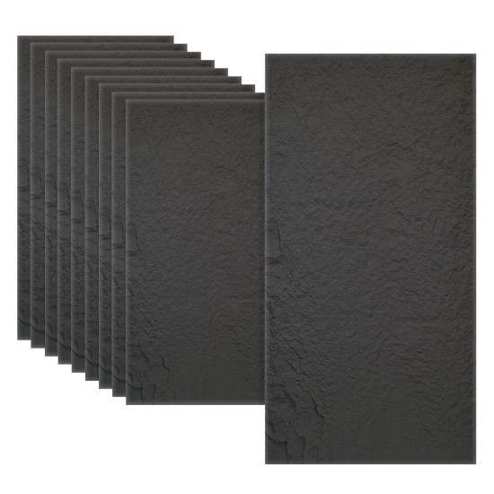 Set 10 x Panou Decorativ 3D, Naimeed D5736, ultrausor, design elegant, PU, 120 x 60 x 3 cm, Negru