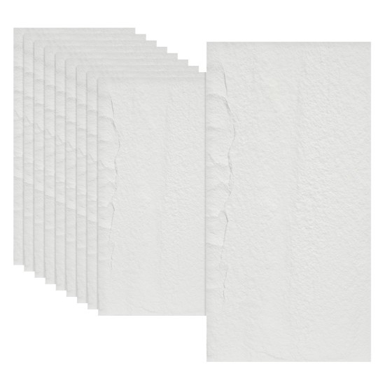 Set 10 x Panou Decorativ 3D, Naimeed D5738, ultrausor, design elegant, PU, 120 x 60 x 3 cm, Alb