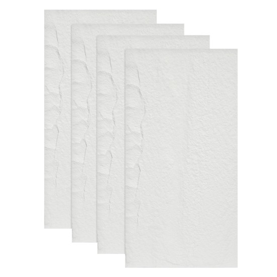 Set 4 x Panou Decorativ 3D, Naimeed D5738, ultrausor, design elegant, PU, 120 x 60 x 3 cm, Alb