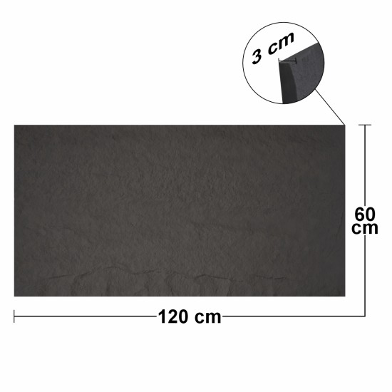 Set 4 x Panou Decorativ 3D, Naimeed D5741, ultrausor, design elegant, PU, 120 x 60 x 3 cm, Negru