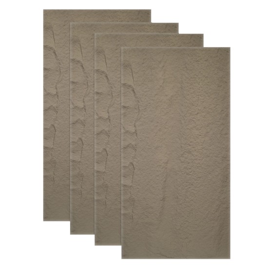 Set 4 x Panou Decorativ 3D, Naimeed D5742, ultrausor, design elegant, PU, 120 x 60 x 3 cm, Maro