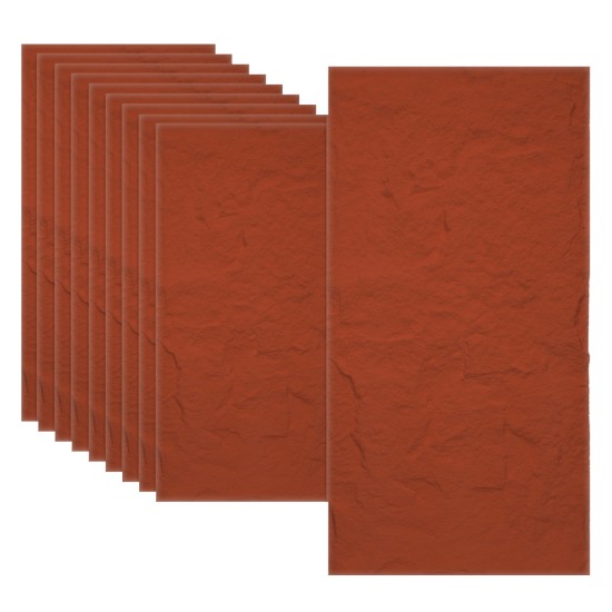 Set 10 x Panou Decorativ 3D, Naimeed D5745, ultrausor, design elegant, PU, 120 x 60 x 3 cm, Rosu